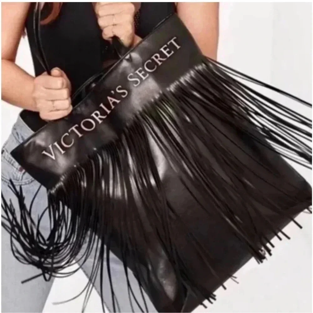Victoria’s Secret Faux Leather Fringe Tote Bag